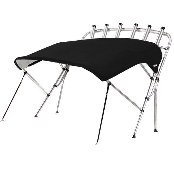 Black Whitewater Pro Bimini & Rocket Launcher – Aluminium with fishing rod holders