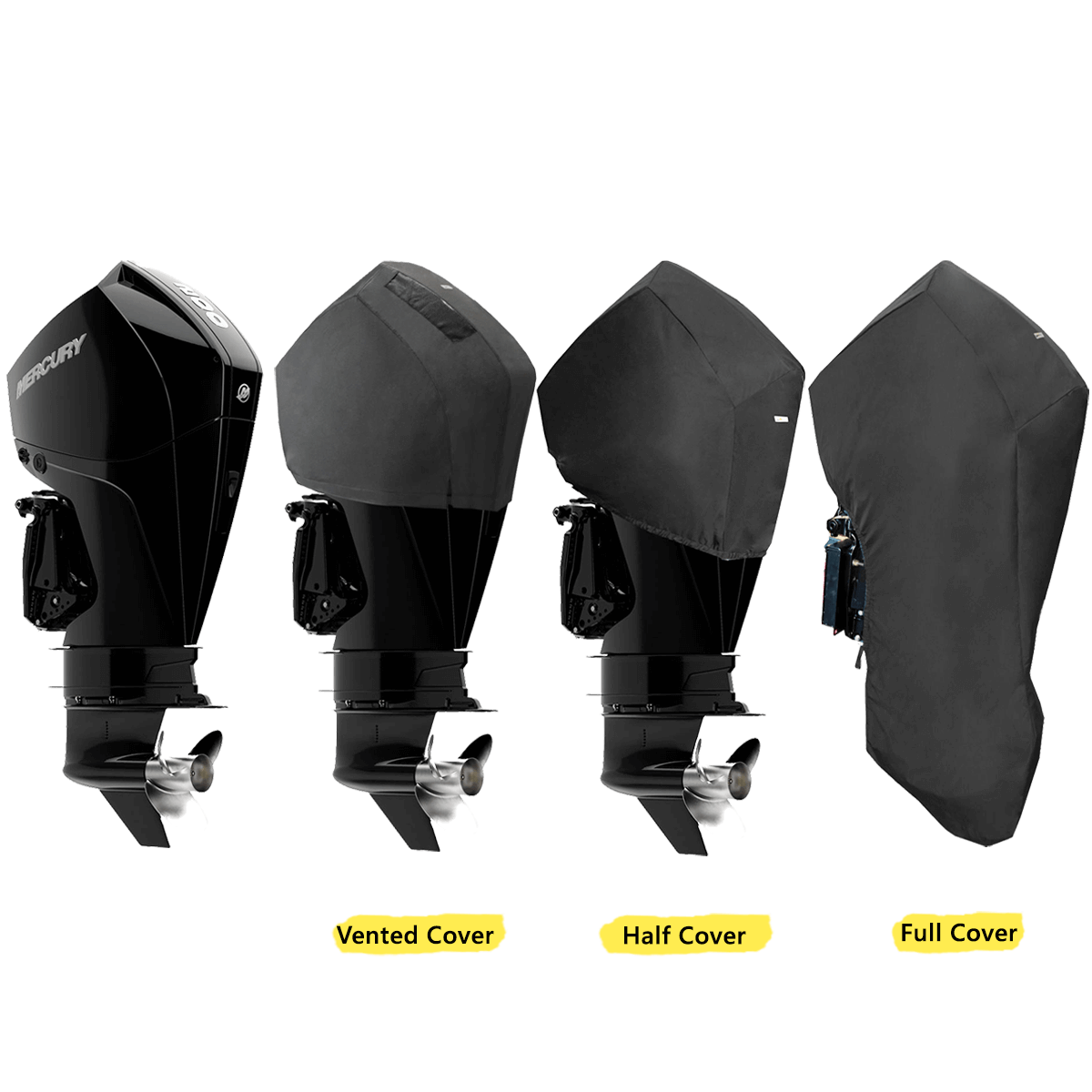 175HP, 200HP, 225HP, 175PRO XS (4STR V6 3.4L) YEAR 2018> MERCURY OUTBOARD COVERS - Cover Systems