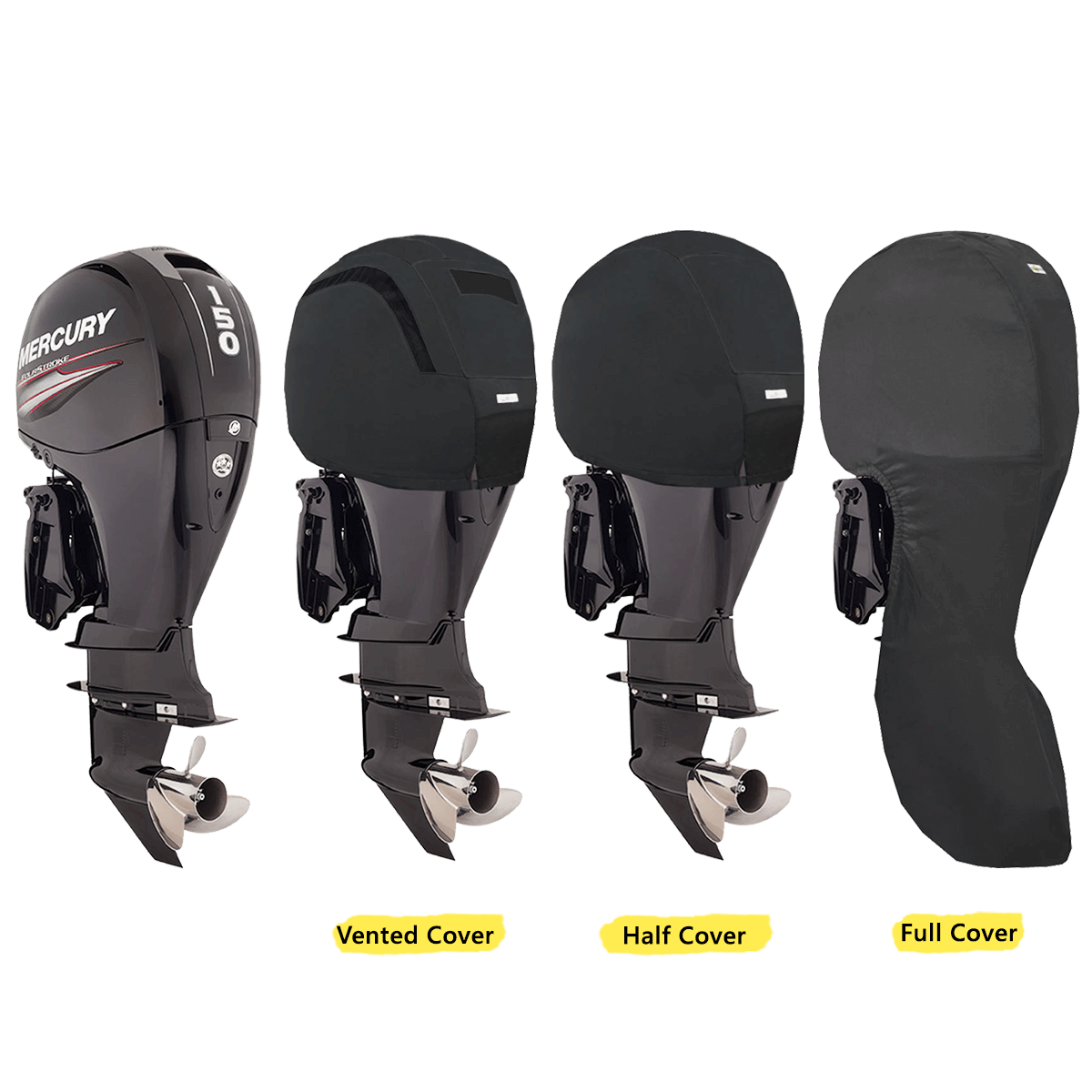 135HP,150HP (4STR 4CYL 3.0L) & PRO XS 115HP-150HP YEAR 2011> MERCURY OUTBOARD COVERS - Cover Systems