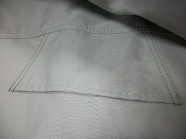 grey cover fabric with stitching 