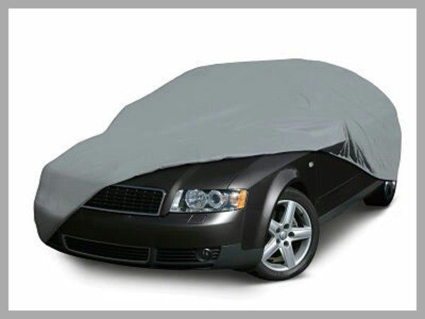 grey car cover on car 